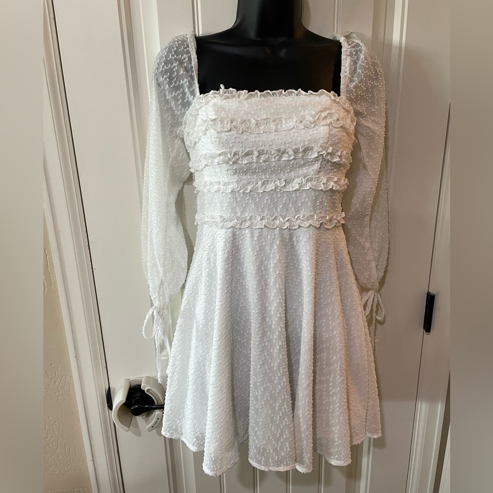 City Studio Ivory Long Sleeve Dress